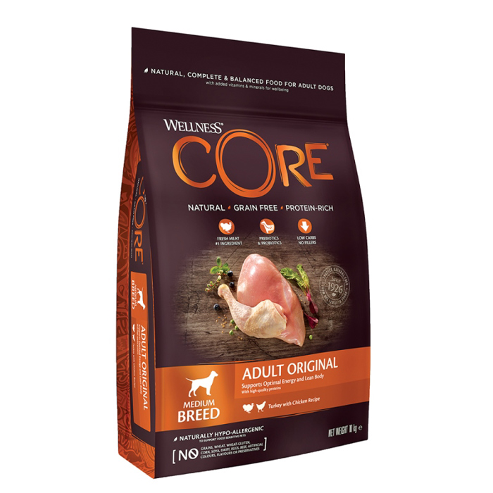 Wellness Core Xira trofi Skulou Adult Original Medium Breed Glopoula & Kotopoulo 10kg